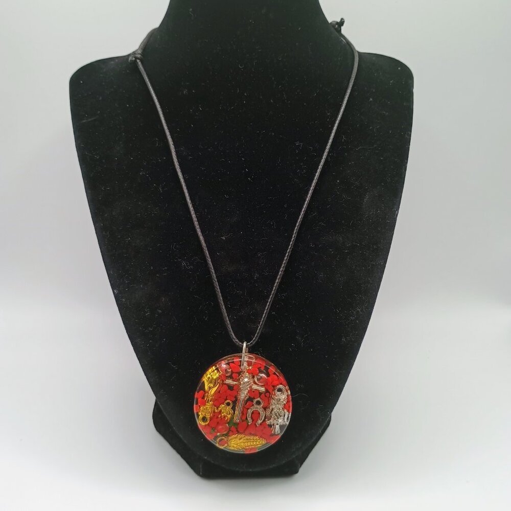 Good Luck Amulet Necklace, Handmade Protection, Symbols of Abundance